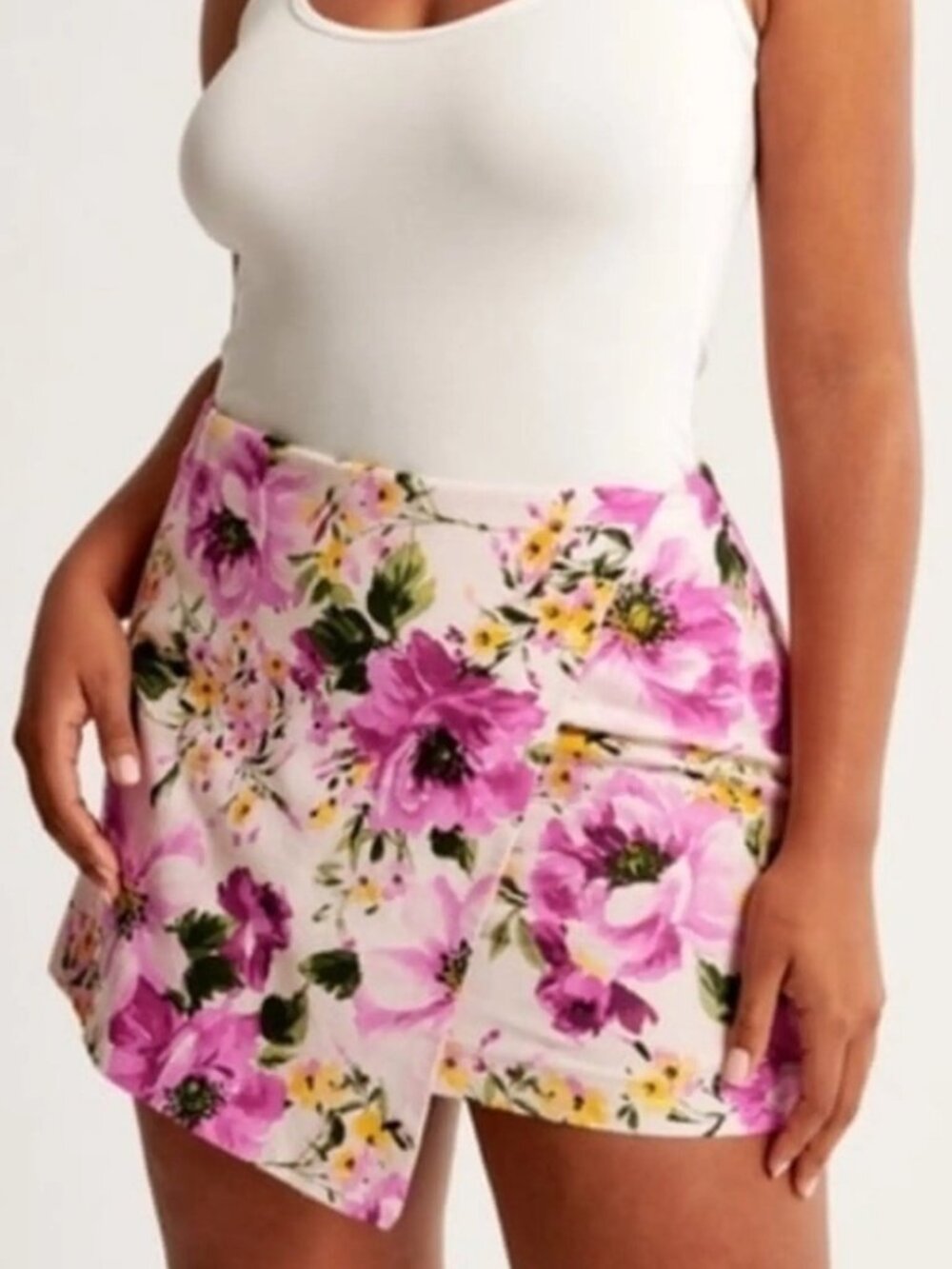 ABERCROMBIE & FITCH scarlett linen blend mini wrap skort (M)